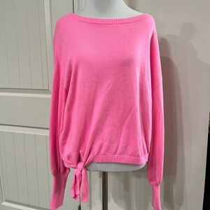 Lilly Pink Womens Sweater with Side Tie